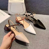 Summer New Women's Fairies Coarse Heel One-Word With The Back Of The Air Cool Evening Shoes Single