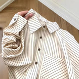 Striped Shirt Women 2025 Spring And Autumn New Design Small Top Style Wearing Long-Sleeved