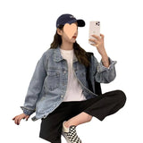 Zingj Style Denim Jacket Women's Versatile Comfort Fall 2024 New Simple Fashion Ins Fashion Jacket Jacket-Outfit