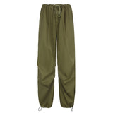 Summer New Spice Girls' Elastic Ribbon Fashion Low-Waist Wide-Legged Leisure
