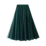 Long Yarn Skirt Half Dress Girl Autumn And Winter High Waist Long Net Yarn Skirt 100 Folding Skirt A Skirt Fairy Dress