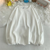 Korean New Women Basic O Neck Sweatshirt Spring Oversized Solid 12 Colors Hoodies 2022 Girls Casual Harajuku