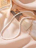 Faux Pearl Choker Necklace- Outfit