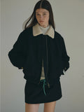 [Daihe] Winter New Casual Lapel Suede Versatile Color Wool Collar Cotton Jacket Coat Female H7859-Outfit
