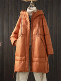 New Chinese Down Jacket Female Long Style 2024 Winter New Hat Retro Art Over The Knee Loose Thick Plus Size Coat-Outfit