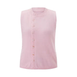 Sleeveless Knit Button Top- Outfit