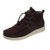 Zingj Large Flat-Bottomed Casual Tie Women's Shoes Fashion Round Head Suede Martin