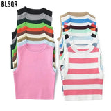 Summer New Top Sleeveless Short Knitted Vest Female