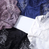 Sexy Lace Underwear Women Transparent Low Waist Panties Cotton Crotch Briefs for Girls Breathable Seamless