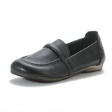 Zingj Flat-Bottomed Beef Rib-Soled New Love Shoes Korean Version Leisure Simple Leather Women's Singles Shoes Comfortable Mother