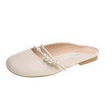 Zingj Half Slippers Female Spring Outside Wear 2024 New Flat Bottom Lazy Leisure Versatile Retro Gentle Fairy Wind Cool Drag-Outfit