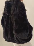 Reversible Oversize Fleece Hooded Jacket-Outfit