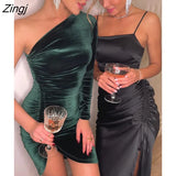 Backless Side Split Dresses Women Sexy Sleeveless Black Camisole Clubwear Elegant High Waist Slash Neck Evening