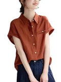 Commuting Short-Sleeved Shirt For Women In The Summer Of 2025 New Casual Relaxation Texture Shirt Design