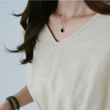 Korean Linen Midi Party Dress Summer V Neck Short Sleeve Elegant Pink Casual Women'S Dresses Clothing