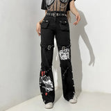New Street Style Cool Wind Design Feeling Printed Metal Button Denim Pendant