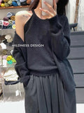 Zingj Lazy Wind Knitted Cardigan Halter Vest Two Sets Of Women Wear Korean Version Of Casual Loose-Fitting