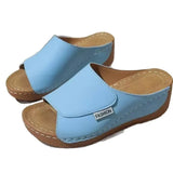 Thick-Sed Casual Slippers Women's Shoes 2025 New Wide Strips With Simple Fashion Fish Mouth Slope And