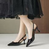 Sandals Women 2025 Spring New Pointed Fairy Style Naked Color After The Empty Buckle With Fine High
