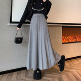 Zingj Actual Shot Shows The Thin Half Skirt, The New High Waist Knitted A Skirt In Autumn And Winter, The Big Pendulum Skirt, The Long Skirt With Large Pleated