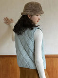Vests Women Winter Coats Solid Vintage V-neck Ins Korean Style Tender Simple Basic Girls All-match Sleeveless