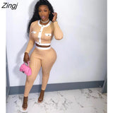 Patchwork Two 2 Piece Set for Women Vintage Fitness Outfits Crop Jacket + Pants Set Streetwear