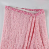 Pink Lace Slit Maxi Skirt- Outfit