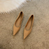 Soft! Small White Leather Shoes Women's English Low-Heeled Single Shoes Flat-Soled Pointed Shallow Work Shoes Soft