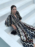 Flower Printed Wrap Waist Women Maxi Dress Chic Deep V Neck Puff Sleeves Buttons Vestidos 2024 Summer Lady Vacation