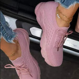 Spring Fashion Shoes New Sports Shoes Women's Running Shoes Large Size Mesh Ladies Fly Weave Breathable Casual