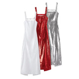 New Style Socialite Stylish Square Collar Vest Evening Dress With Bare Back Sequined