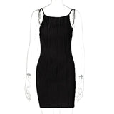 Zingj Summer Women's New Fashion Sleeveless Stripe Bare Back Slim Hip Wrap