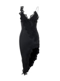 Sexy Deep V Suspender Dress Slim Chest Bare Back Party Spicy Girl Temperament Hip
