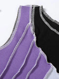 Sleeve Detail Irregular Patchwork Crop Top-Outfit