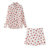 Spring Printed Slim Shirt 2328004 Printed Half Skirt