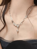 Stone Decor Astral Link Chain Necklace- Outfit