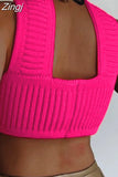 Summer Knitted Cut Out Sexy Crop Top for Women Strapless Backless Slim Halter Tops Y2K Gothic Elegant