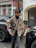 Faux Fur Plush Buckle Jacket-Outfit