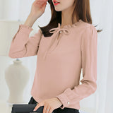 Daifei 2023 Winter Dress New Han Fan Chiffon Shirt Women's Long-Sleeved White Fashion Shirt Loose
