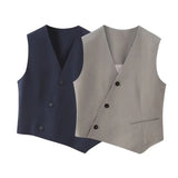 New Asymmetrical Double Vest 7655728 Matching Trousers