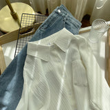 Design Texture-Sensitive Version Of Long-Sleeved Shirt Women's Spring And Autumn New Fresh Loose Sunscreen