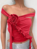 Floral Embellish Bandeau Top-Outfit