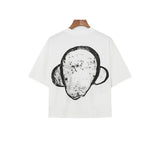 Boxy Fit Tee Cartoon Spoof Printing Beauty Trend Loose