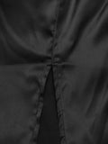 Vintage Satin Cowl Neck Split Maxi