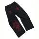 Year's New Skeleton Embroidered Jeans For Men's Casual Street Style Korean Version Of The Trend Is