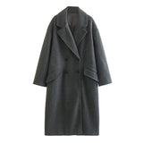 And Winter New Casual Loose Double-Breasted Coat