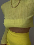 2022 Fall Elegant See Through Long Sleeve Mock Neck Women Tops Fashion Streetwear Sexy T-Shirts Tees Slim