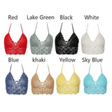 Sexy Bikini Crop Top Women Crochet Boho Beach Camisoles Bikini Bralette Halter Cami Knitted Bra Backless Beachwear Tank