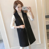 Zingj Vest Female 2024 Spring And Autumn New Korean Version Slim Sleeveless Vest Vest Long Vest Coat