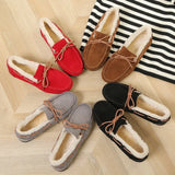 Autumn And Winter New Retro Velvet Thickened Warm Student Flat Cotton Shoes With One Foot Shallow Bean